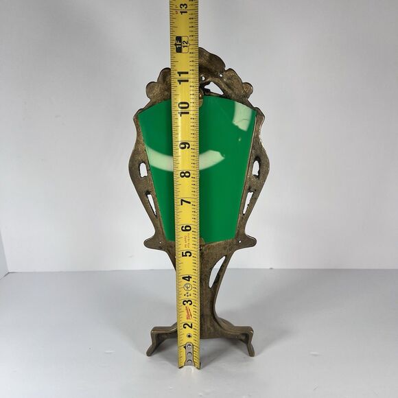 hand held Mirror Stand with Lady Figurine Nouveau cast Brass 11- 7/8" tall - Picture 13 of 15